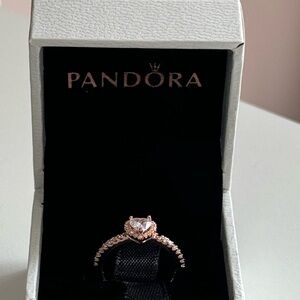 Pandora Sparkling Elevated Heart Ring Size 8